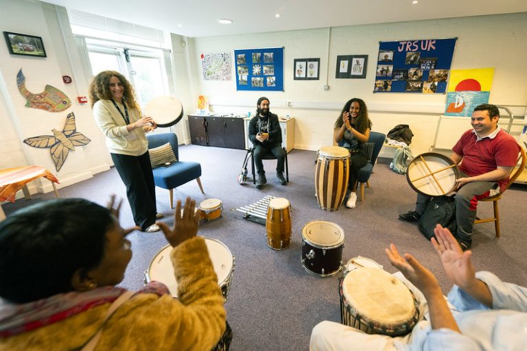 An fun musical activity hosted by the Jesuit Refugee Service